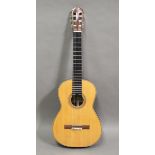 A classical six-string acoustic parlour guitar by Rik Middleton, Coventry, bearing interior label,