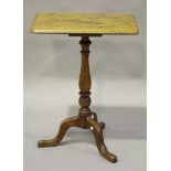A Victorian mahogany rectangular wine table, raised on tripod legs, height 73cm, width 56cm, depth