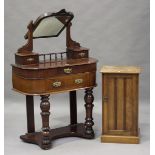 A late Victorian mahogany lady's dressing table, width 90cm, together with a late Victorian walnut