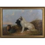 'J. Langlois' [W. Gregory] - Two Terriers looking out to Sea, oil on canvas, signed, 49.5cm x 75.