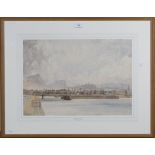 Attributed to William Callow - 'Edinburgh from Leith', late 19th century watercolour, artist's