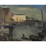 Henry Ludlow - 'La Vieux Bassin, Honfleur', 20th century oil on board, signed recto, titled verso,