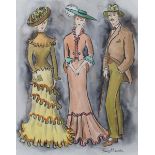 Gladys Maccabe - 'Fashion Study 1', 20th century watercolour and ink, signed recto, titled Bruton