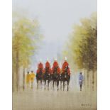 Anthony Robert Klitz - 'Cloaked Horse Guards', late 20th century oil on canvas, signed recto, titled