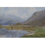 William Egerton Hine - 'Derwentwater', watercolour, signed and dated 1914, 33.5cm x 49cm, within a