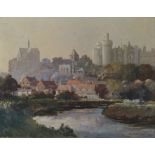 Will Longstaff - View of Arundel from the River, oil on canvas, signed, 34.5cm x 45cm, within a gilt