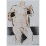 John Emanuel - Seated Female Nude, watercolour and ink, signed and dated '81 recto, inscribed verso,