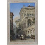 William Wyld - 'Street in Rome', watercolour with gouache, signed recto, titled verso, 34cm x 21.