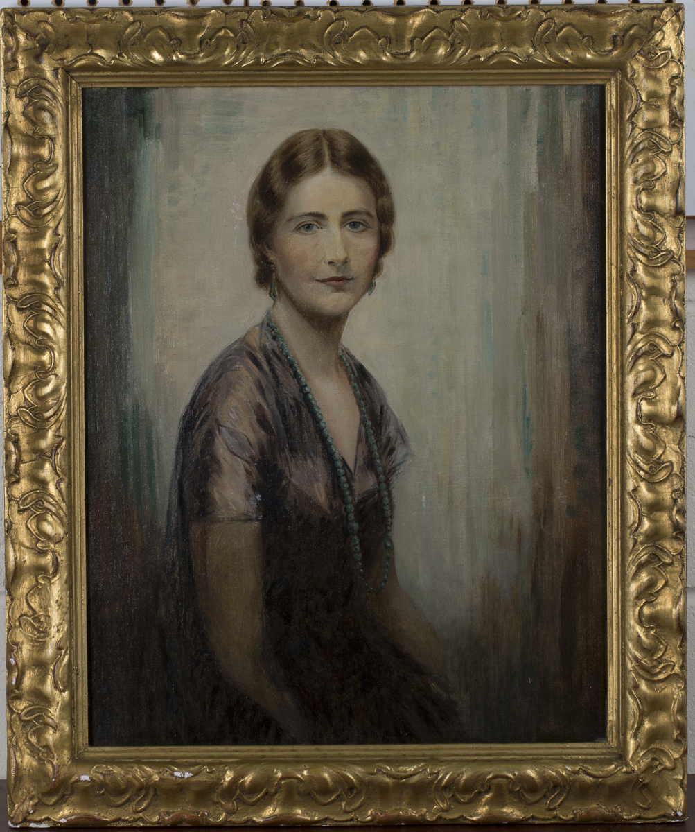 Circle of Ethel Wright - Society Portrait of a Lady wearing a Bead Necklace, early 20th century - Image 4 of 4