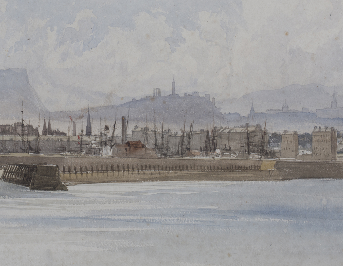 Attributed to William Callow - 'Edinburgh from Leith', late 19th century watercolour, artist's - Image 4 of 4
