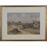 Will Anderson - View of a Farm, late 19th/early 20th Century watercolour and gouache, signed, 33.5cm