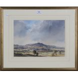 Cavendish Morton - Hilly Landscape, watercolour, signed and dated 1984, 26cm x 37cm, within a gilt