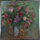 Jean Young - 'Rhododendrons', 20th century oil on canvas, indistinctly signed recto, artist's name