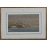Attributed to Harry Johnson - 'Savona' (View of the Italian Town from the Sea), watercolour with