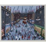 John Ormsby - Shoppers in a Busy Street, late 20th/early 21st century oil on canvas possibly