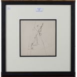 Trevor Bell - Abstract, pen and ink, signed and dated 6.57, 19cm x 19cm, within a stained wood