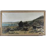 P. Gilley, after Henri Saintin - L'Anse d'Erquy (Coastal View in Brittany), oil on canvas, signed