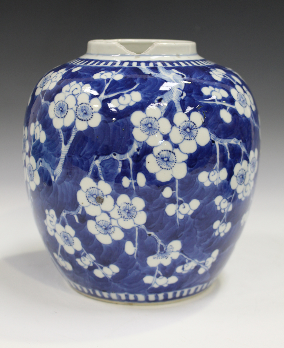 A Chinese blue and white porcelain ginger jar, mark of Kangxi but late 19th century, painted with - Image 15 of 15