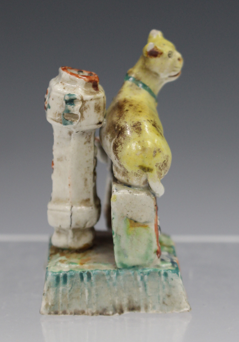 A rare Chinese enamelled blanc-de-Chine porcelain miniature cat jostick holder, Kangxi period, - Image 5 of 7