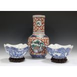 A group of South-east Asian pottery, modern, including a pair of Chinese blue and white bowls, width