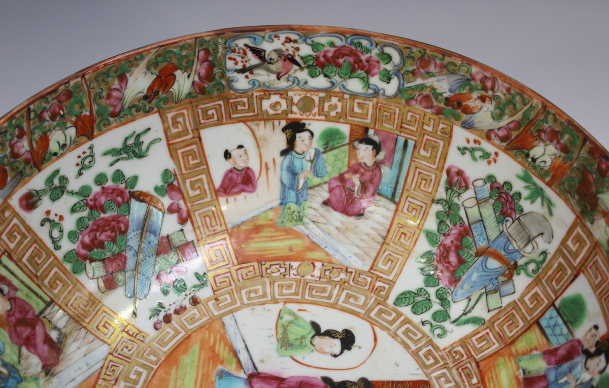 A Japanese cloisonné lobed oval dish, Meiji period, decorated with two birds flying above peonies - Image 12 of 19