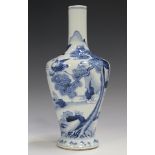 A Chinese blue and white porcelain shouldered bottle vase, Kangxi style but 20th century, painted