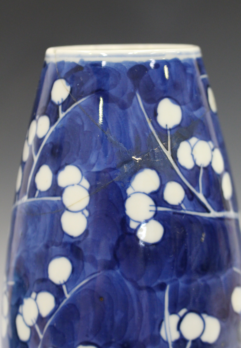 A Chinese blue and white porcelain ginger jar, mark of Kangxi but late 19th century, painted with - Image 9 of 15