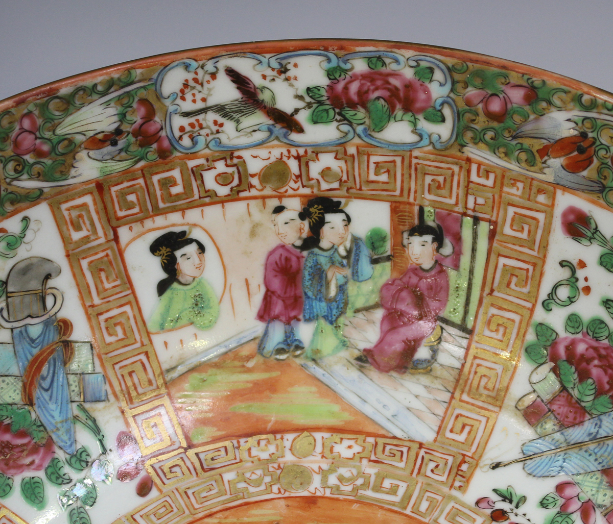 A Japanese cloisonné lobed oval dish, Meiji period, decorated with two birds flying above peonies - Image 11 of 19