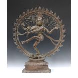 A South Indian bronze figure of Shiva Nataraj dancing on Apasmara Purusha, 20th century, modelled