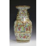 A Chinese famille rose porcelain vase, mid-19th century, the ovoid body typically painted with