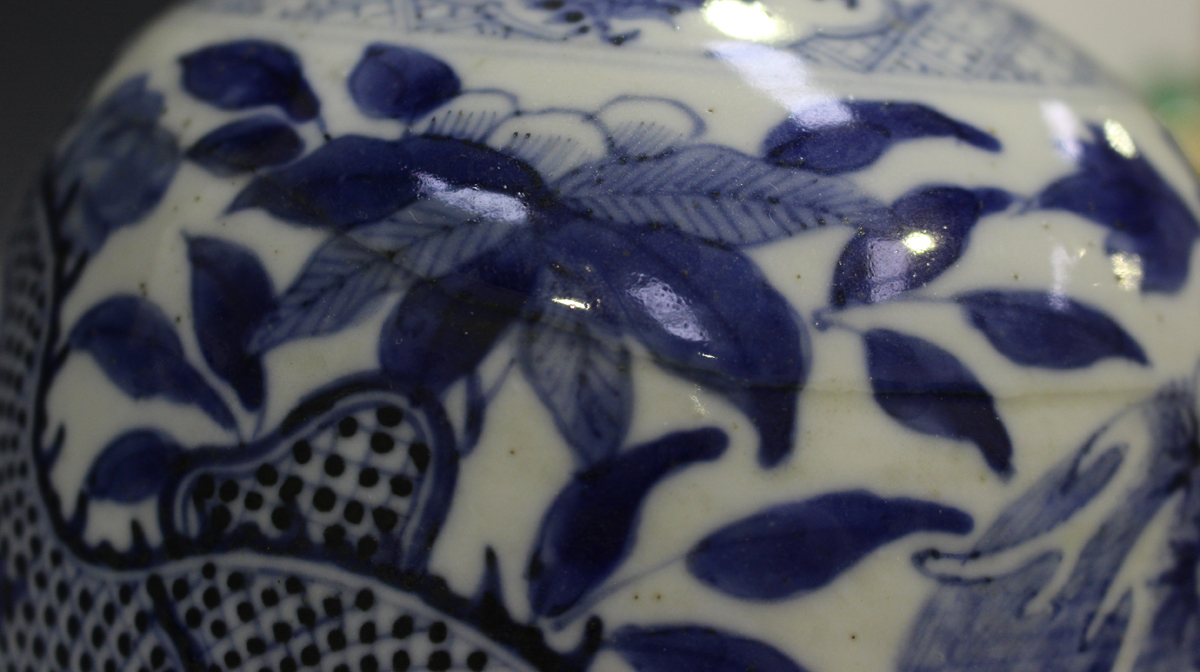 A pair of Chinese blue and white porcelain vases and covers, mark of Kangxi but late 19th century, - Image 5 of 18