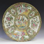 A Chinese Canton famille rose porcelain circular dish, mid to late 19th century, typically painted