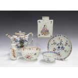 A small group of Chinese porcelain, 18th century and later, including a famille rose rectangular tea