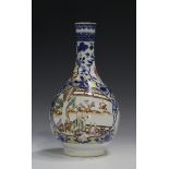 A Chinese famille rose export porcelain guglet, Qianlong period, painted with figural scenes below