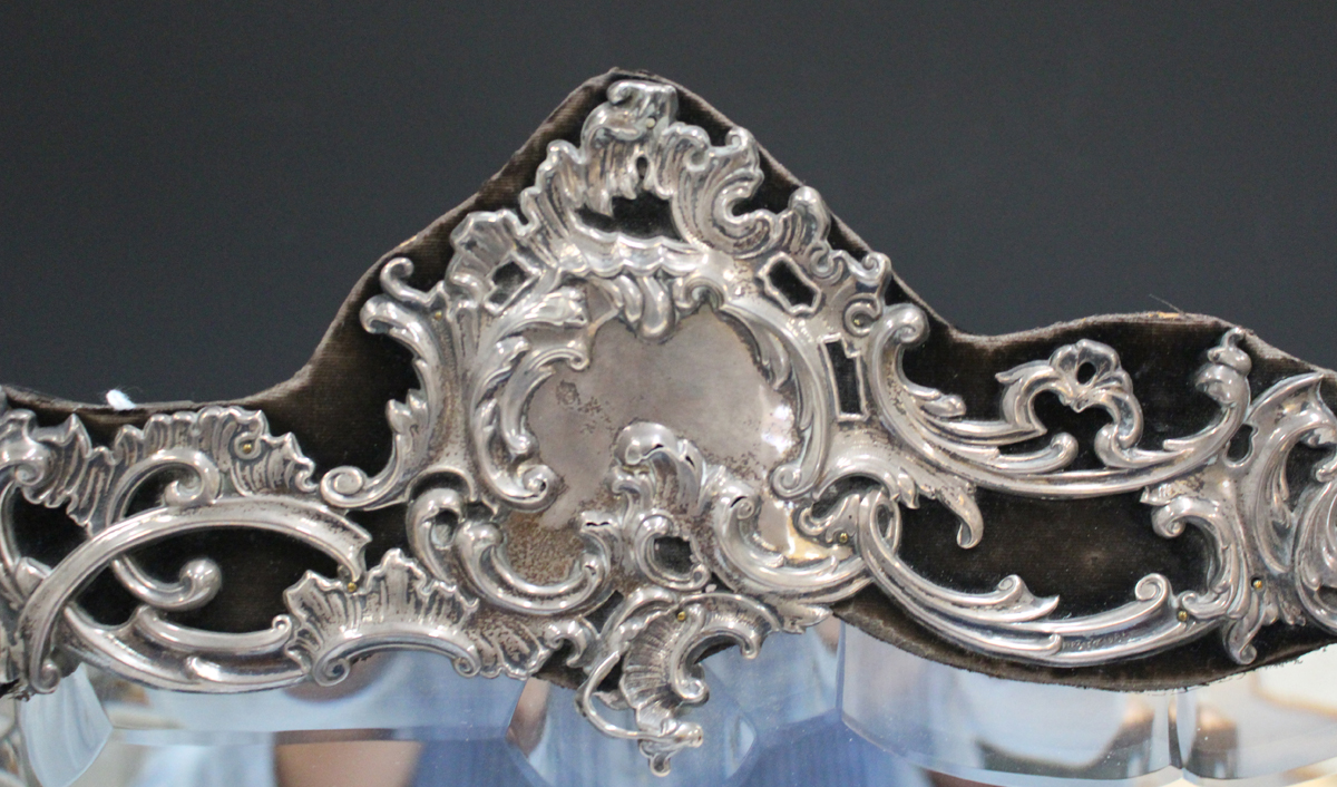 An Edwardian silver mounted dressing table mirror, the bevelled plate within a silver frame, - Image 7 of 7