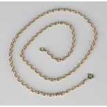 A 9ct gold oval link neckchain on a boltring clasp, length 51.5cm.Buyer’s Premium 29.4% (including