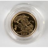 An Elizabeth II proof half-sovereign 1990.Buyer’s Premium 29.4% (including VAT @ 20%) of the