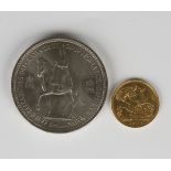 An Edward VII half-sovereign 1909 and an Elizabeth II coronation crown 1953.Buyer’s Premium 29.4% (