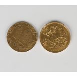 An Edward VII half-sovereign 1908, a France ten francs 1911, a Victoria Old Head shilling 1895 and
