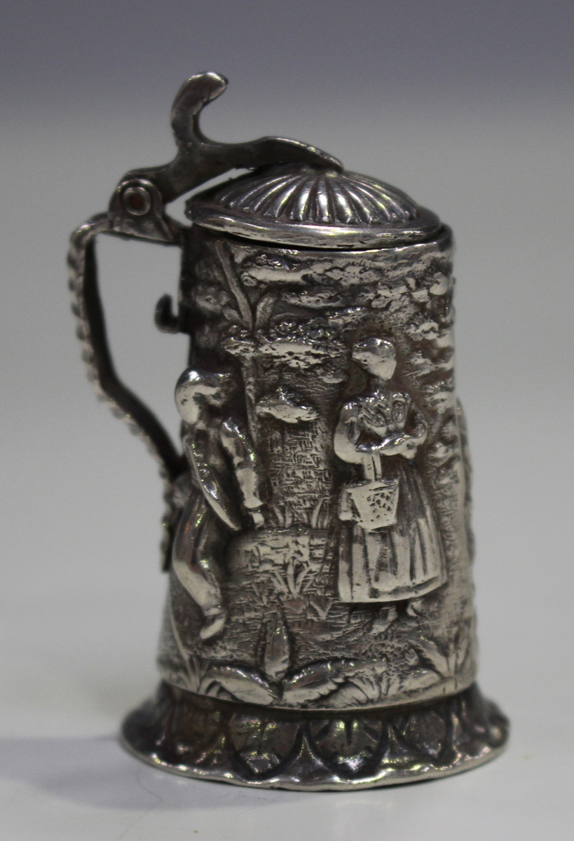 A late 19th century Dutch silver novelty box and cover, modelled in the form of a house, marked to - Image 5 of 14