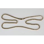 A 9ct gold curblink neckchain on a sprung hook shaped clasp, length 54.5cm.Buyer’s Premium 29.4% (