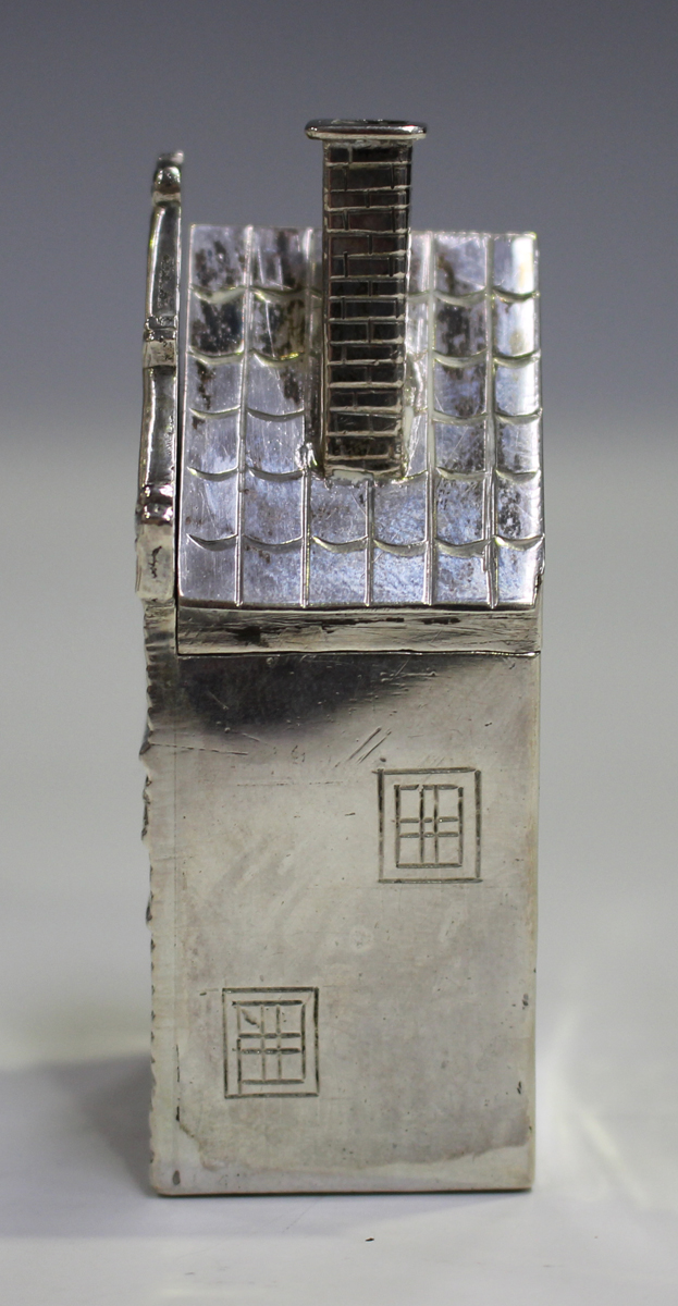 A late 19th century Dutch silver novelty box and cover, modelled in the form of a house, marked to - Image 13 of 14