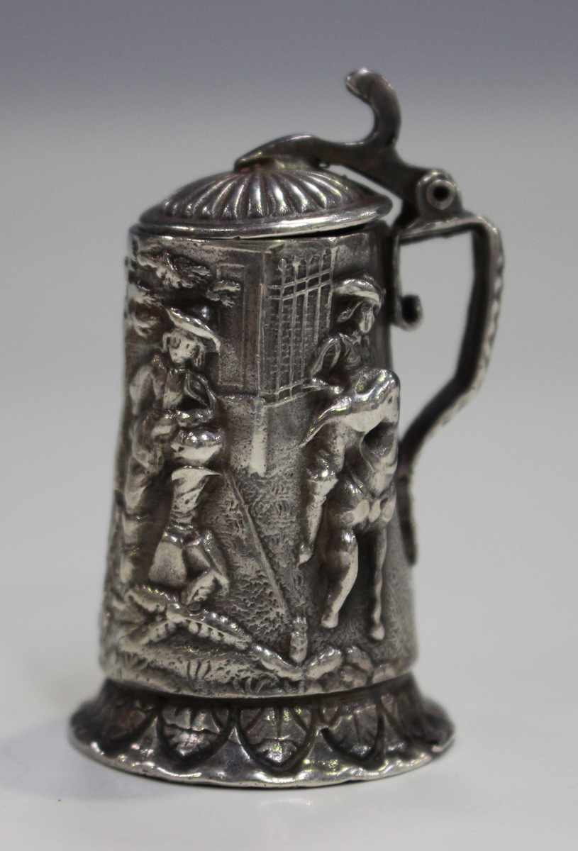 A late 19th century Dutch silver novelty box and cover, modelled in the form of a house, marked to - Image 6 of 14