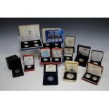 A collection of Royal Mint silver proof coinage, including a crown 1980, two two pounds coins, two
