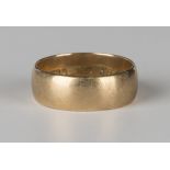 A 9ct gold wide band wedding ring, Birmingham 1971, ring size approx P1/2.Buyer’s Premium 29.4% (