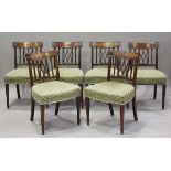 A set of six George IV mahogany bar back dining chairs, height 84cm, width 51cm (restoration and