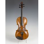 A violin, bearing interior label detailed 'Jacobus Stainer, in Abfam Prope Oenipontum 16?', with