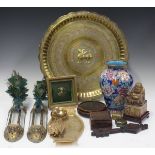 A large collection of Middle and Far Eastern metalware and collectors' items, including a