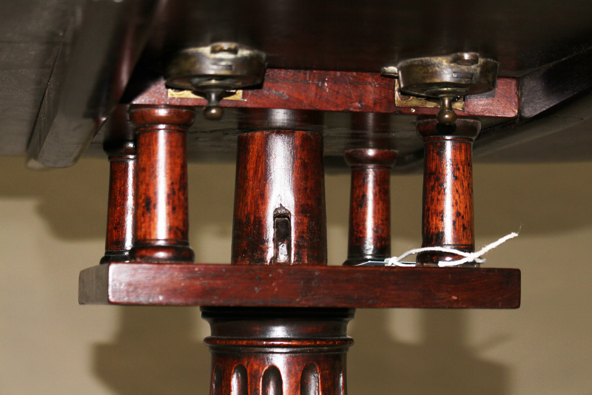 A George III mahogany tip-top supper table, the circular top later carved with nine roundels and - Image 3 of 5