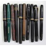 A collection of thirty mainly early 20th century fountain pens, including Parker Duofolds, a